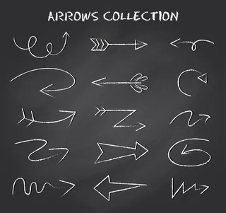手绘抽象箭头素材