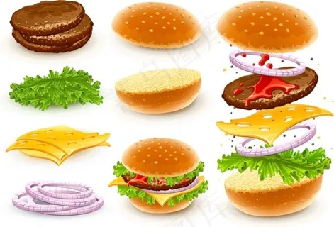 快餐汉堡矢量素材 快餐汉堡矢量素材