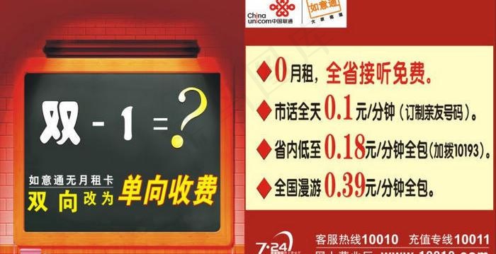 联通如意通平面广告图片cdr矢量模版下载