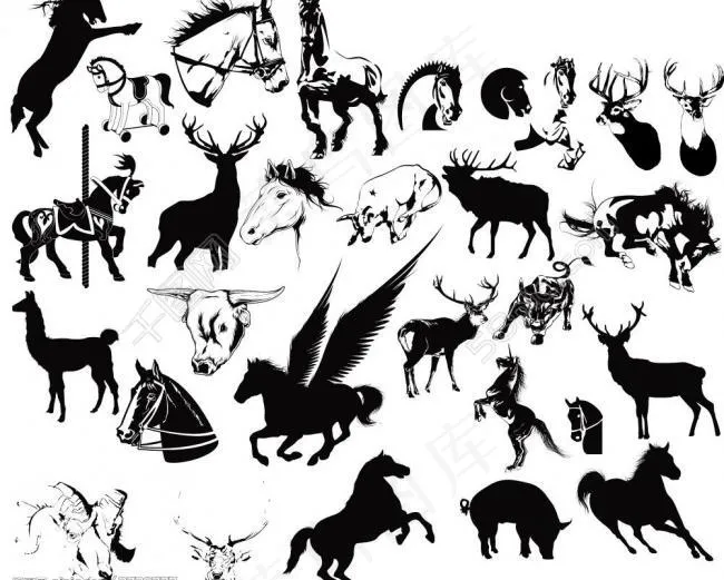 马 牛 羊 猪图片psd模版下载