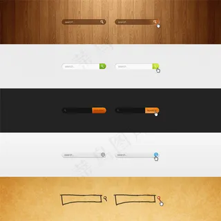 木纹质感 APP手机UI控件系列素材下载