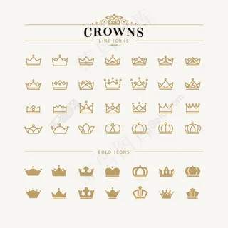 皇冠图标背景矢量素材