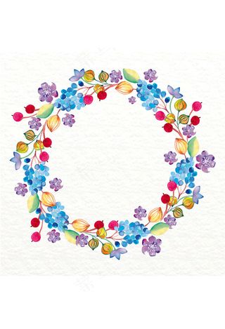 花环手绘植物花卉