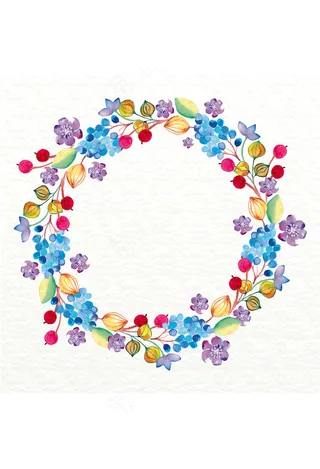 花环手绘植物花卉