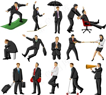 卡通商务人士设计矢量