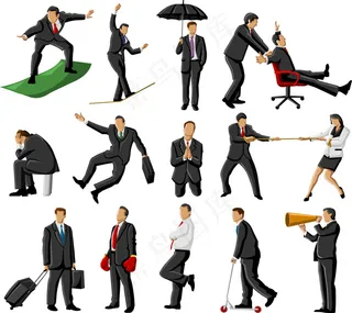 卡通商务人士设计矢量