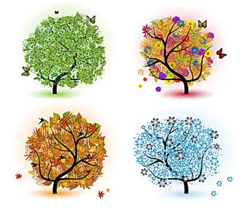 树的四季矢量素材 树的四季矢量素材