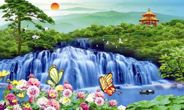 瀑布风景图片