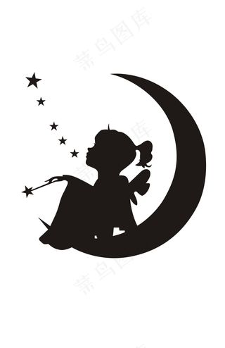 小女孩人物剪影