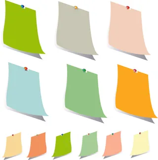 矢量彩色便签纸素材设计