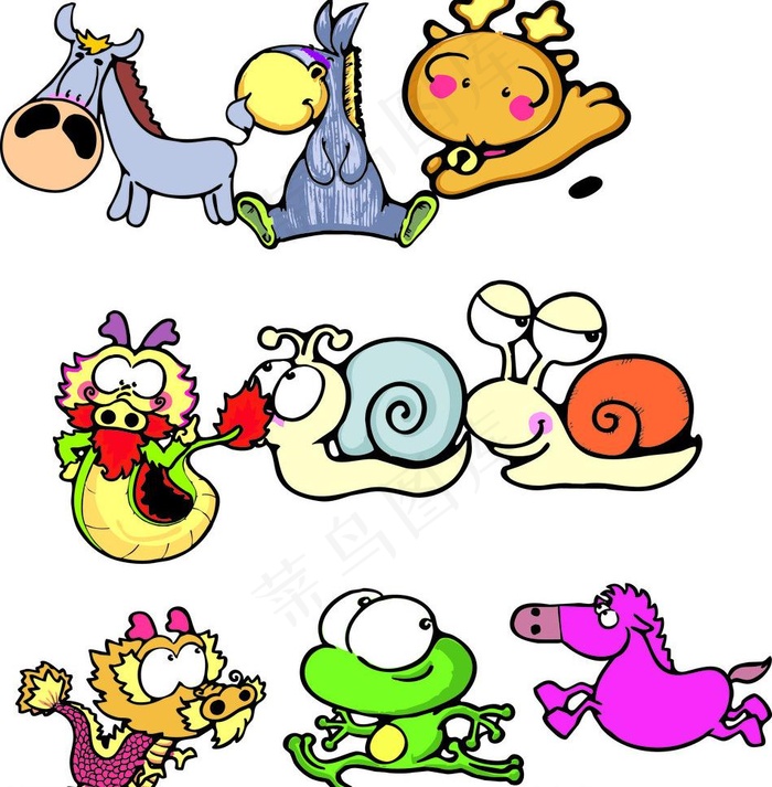 动物卡通矢量图图片