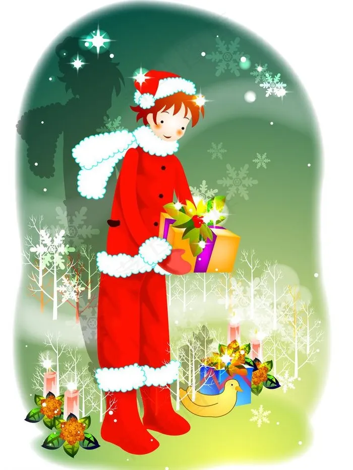 圣诞节送礼物图片ai矢量模版下载