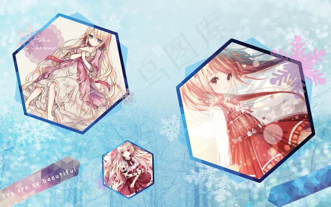 雪花组合(5120X3200(DPI:320))psd模版下载