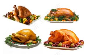 烤鸭火鸡烤鸡PSD美味食品