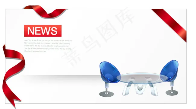 红色丝带卡片ai矢量模版下载