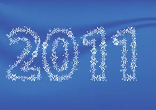 花纹组成的数字2011矢量素材eps,ai矢量模版下载