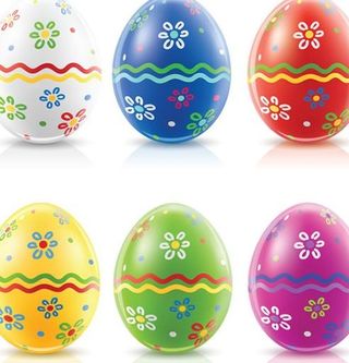 彩绘花纹鸡蛋矢量图 AI