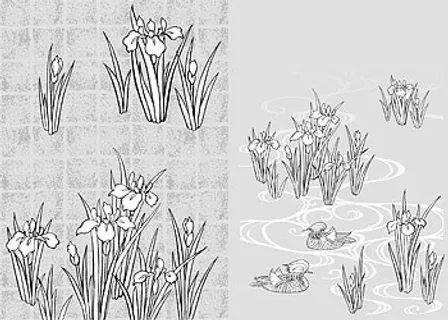 日本的植物花卉矢量素材图44（
