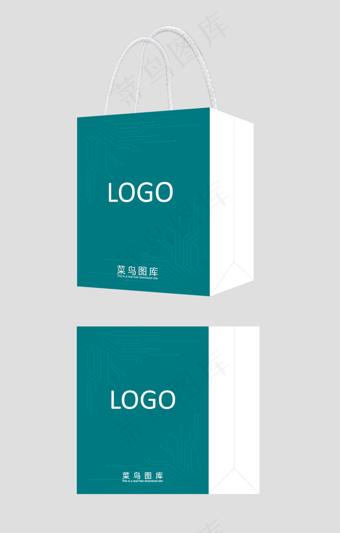 科技简约大气企业手提袋ai矢量模版下载