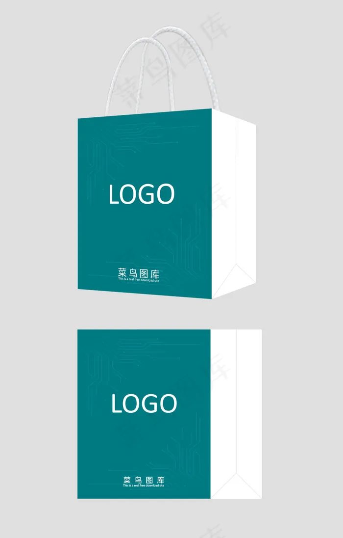 科技简约大气企业手提袋ai矢量模版下载