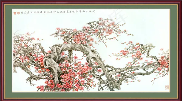 梅花中堂画psd素材psd模版下载