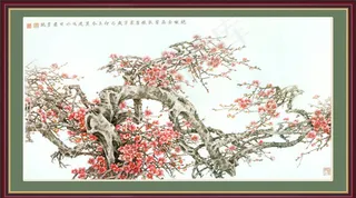 梅花中堂画psd素材