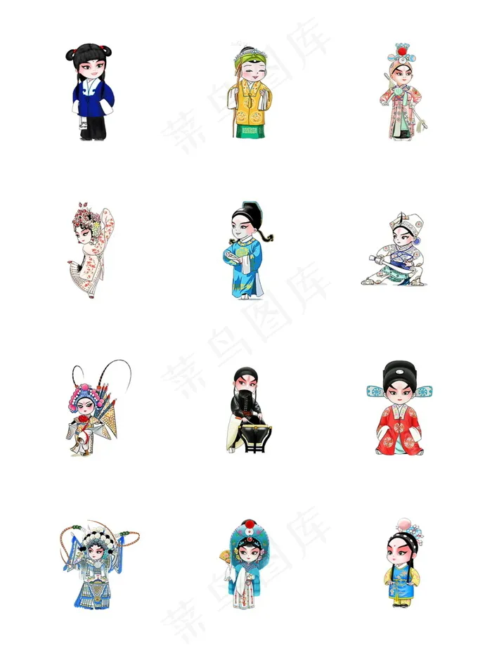 简约卡通漫画传统京剧人物脸谱元素
