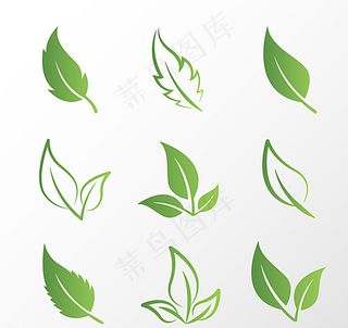 9款创意绿叶设计矢量素材图片