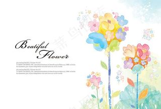 淡彩花木psd素材