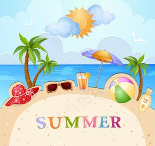 夏日旅游背景图片