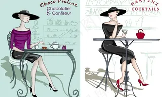 服装模特矢量图图片