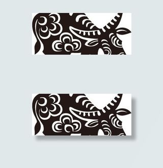 2009新春金牛剪纸矢量图31