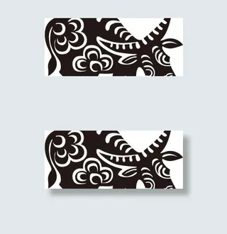 2009新春金牛剪纸矢量图31