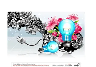 手绘鲜花装饰背景矢量图 AI