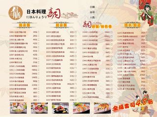 寿司点菜单设计_CDR素材下载-点菜单