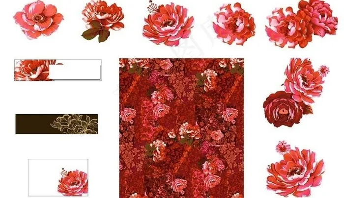 古典花素材－分层图片(467X115(DPI:72))psd模版下载