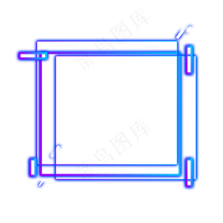 卡通蓝色的边框免抠图