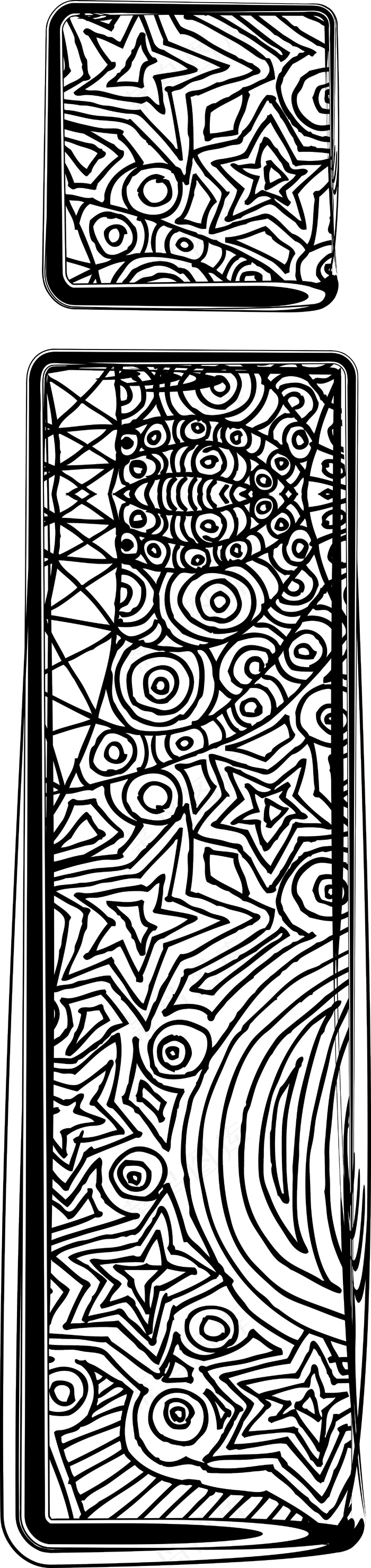 衬线字体的矢量插图