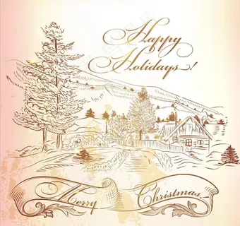 手绘圣诞节背景图片