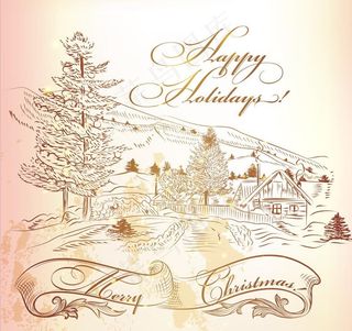 手绘圣诞节背景图片