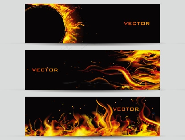 火焰背景装饰Banner矢量素材