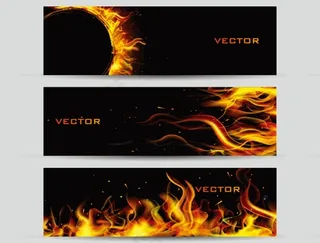 火焰背景装饰Banner矢量素材