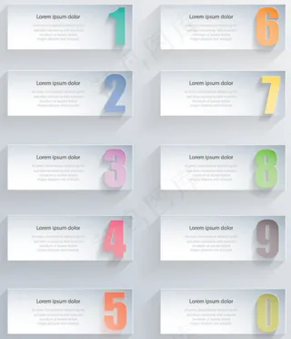 炫彩编号横幅矢量模板