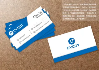 蓝色经典高档时尚简约名片模板