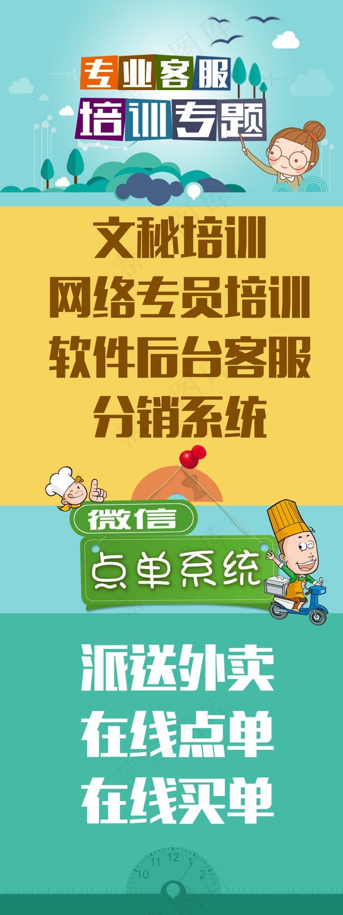 客服培训 微信点单 X展架