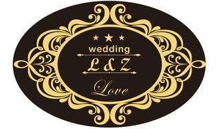 黑色 黄色主题婚礼logo设计