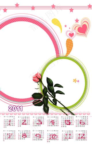 玫瑰花2011年挂历模板