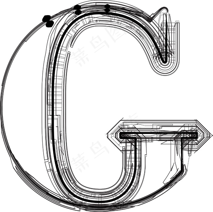 技术字体字母Geps,ai矢量模版下载
