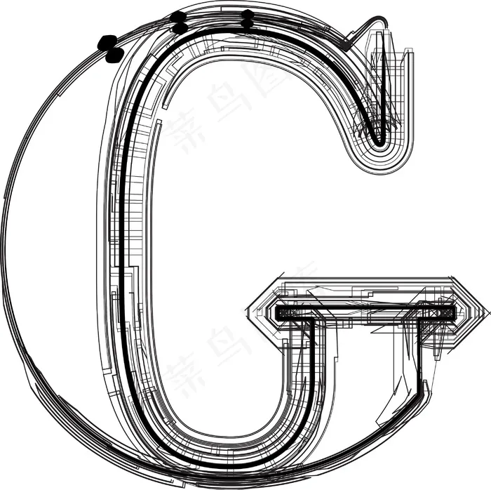技术字体字母Geps,ai矢量模版下载