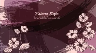 手绘花朵与墨迹图案等设计矢量素材